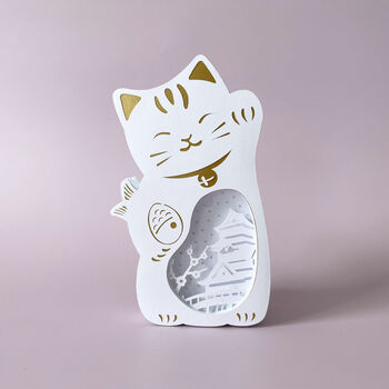 Lucky Cat Handmade Light Box Ornament, 5 of 5