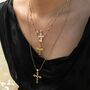 9ct Solid Gold Square Bead Saturno Chain Necklace, thumbnail 5 of 9