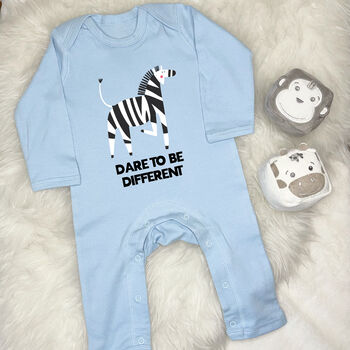 Dare To Be Different Zebra Jungle Babygrow, 8 of 10