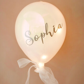 Personalised Name Hanging LED Pearlescent Balloon Light, 2 of 2