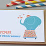 12 Personalised Circus Elephant Thank You Cards, thumbnail 2 of 2