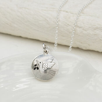 Memorial Ashes Silver Dove Locket Necklace, 2 of 6