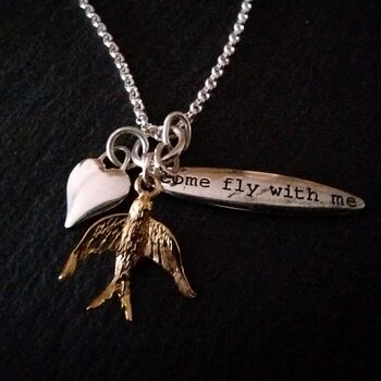 Sterling Silver Come Fly With Me Charms Necklace, 2 of 4