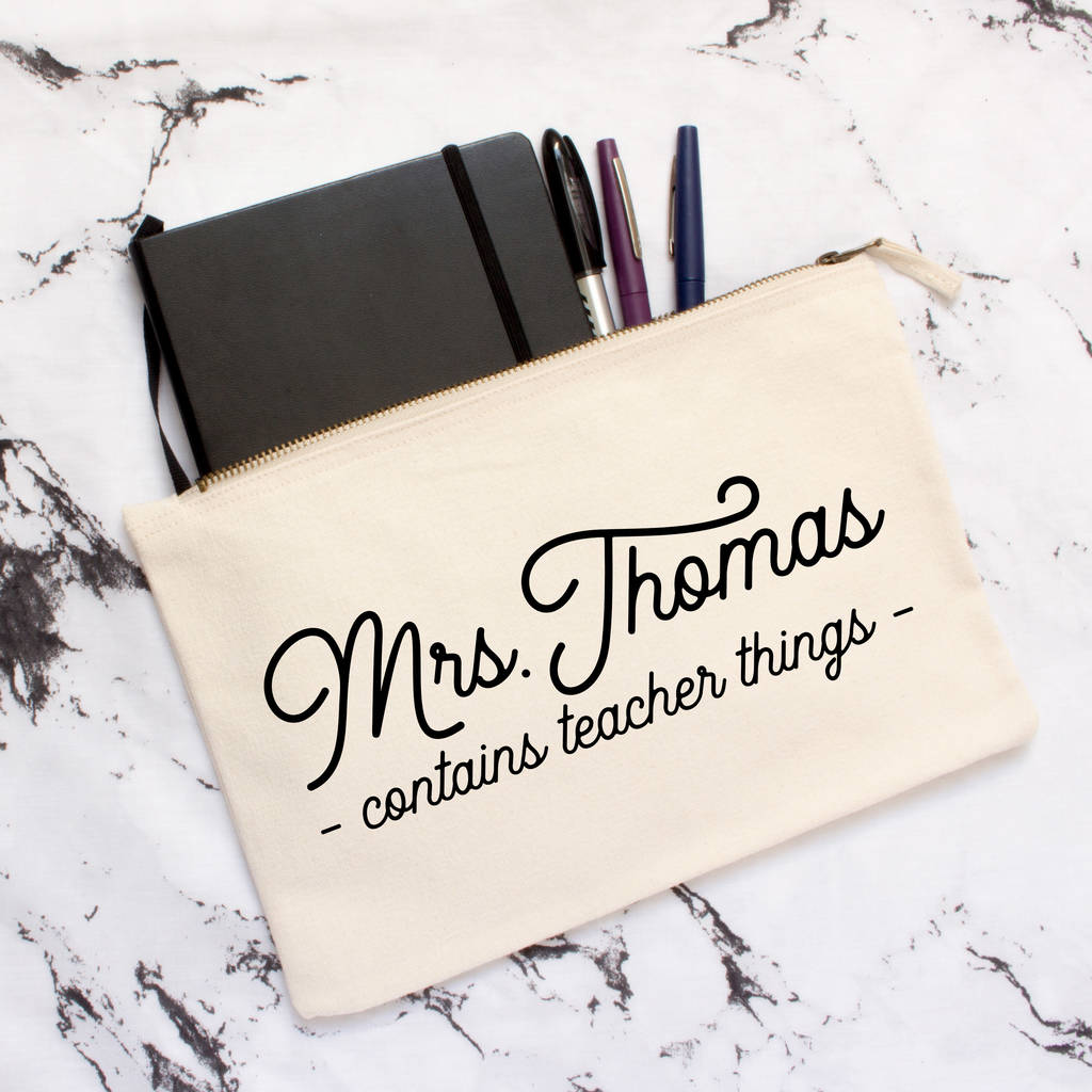 Personalised 'World's Best Teacher' Pencil Case By Blueberry Boo Kids