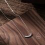 Curved Bar Cz Pendant Necklace In Sterling Silver, thumbnail 1 of 10