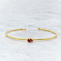 Garnet January Birthstone Gold Plated Bangle, thumbnail 1 of 5