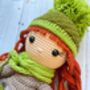 Handmade Curly Ginger Hair Crochet Doll For Kids, thumbnail 9 of 11