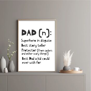 Personalised Dad Or Daddy Gift Definition Print, 3 of 5