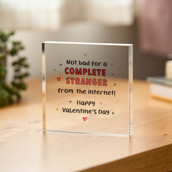 Online Date Valentine’s Day Acrylic Plaque Gift, 2 of 2