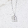 Small Personalised Rectangular Initial Or Date Necklace, thumbnail 2 of 6