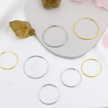 Sterling Silver Extra Skinny Large Infinity Hoops, 5 of 12