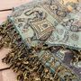 Elephant Print Blanket Turquoise Gold Soft Sofa Throw, thumbnail 2 of 7
