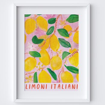 Italian Lemons Art Print Watercolour Italy Food Poster, 7 of 10