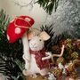 Mouse With Mushroom Felt Hanging Decoration, thumbnail 1 of 2