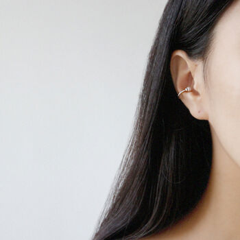 Sterling Silver Single Pearl Ear Cuff, 2 of 4