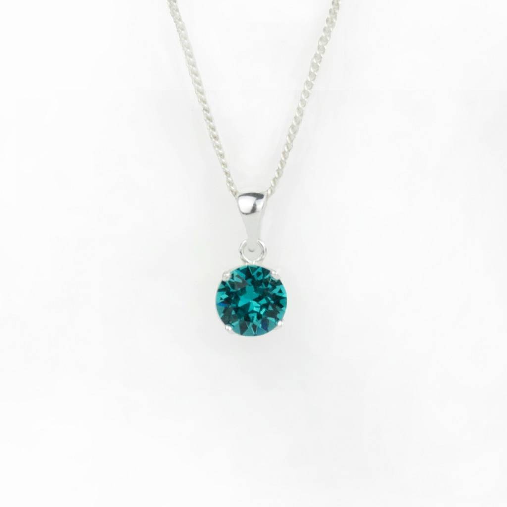 birthstone silver necklace with swarovski crystals by ellie ellie ...