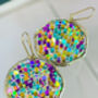 Super Sparkly Disco Earrings Hand Made Large, thumbnail 5 of 12