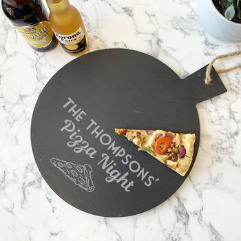 Personalised Slate Pizza Slice Board, 5 of 5