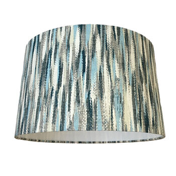 Marine Blue Abstract Drum Lampshade, 8 of 12