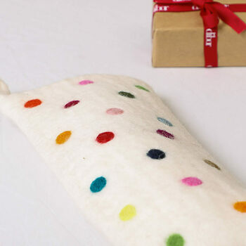 Personalised Polka Dot Fair Trade Christmas Stocking, 4 of 4