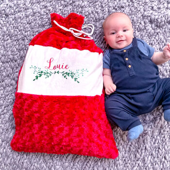 Personalised Botanical Plush Christmas Sack, 2 of 3