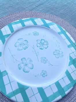 Hand Painted 25cm Rimmed Plate, 5 of 6