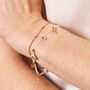 Stainless Steel Double Layer Dolphin Charm Bracelet In Gold, thumbnail 2 of 3