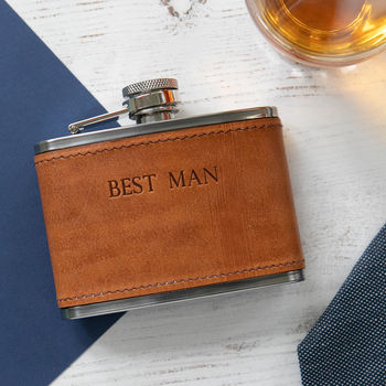Personalised 4oz Leather Hip Flask, 2 of 10