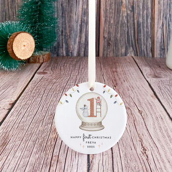 Personalised Baby’s First Christmas Gift Ceramic Ornament, 5 of 7