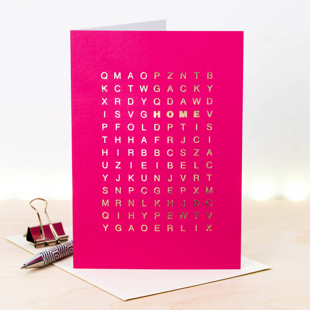 New Home Wordsearch Card With Gold Foil, 1 of 4