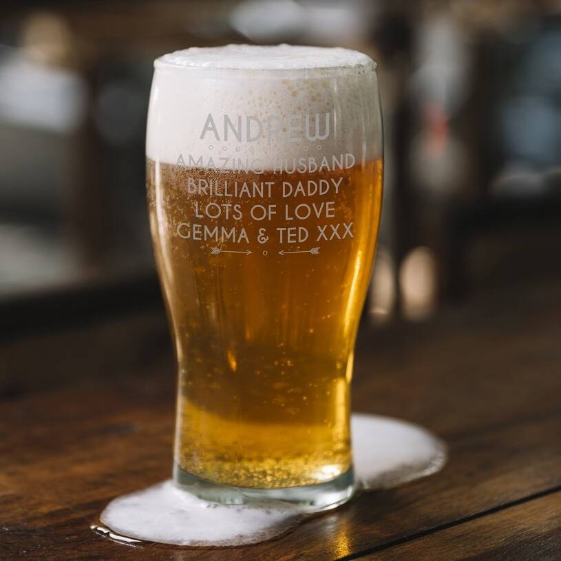 Best Boyfriend Personalised Engraved Pint Glasses By British and Bespoke