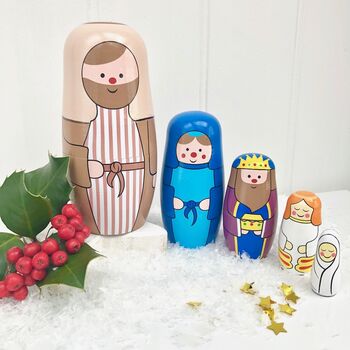 Santa Babushka Russian Doll Set, 4 of 4