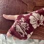 Women's Floral Cashmere Wrist Warmers Burgundy, thumbnail 1 of 5