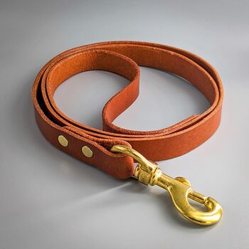 Luxury Leather Dog Collar And Matching Lead Set Brown, 7 of 12