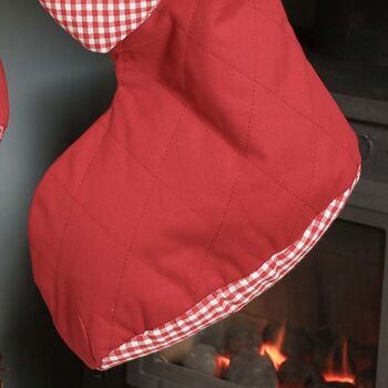 Red Gingham Heart Christmas Stocking, 6 of 6