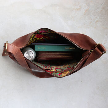 Leather Crescent Crossbody Shoulder Bag, 6 of 10