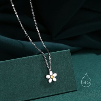 Tiny Little Daisy Flower Pendant Necklace, 4 of 10