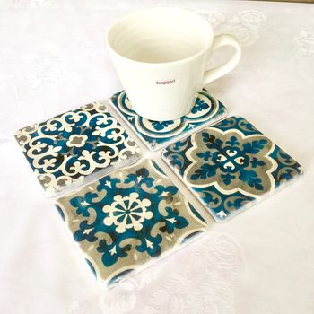 Set Of Four Moroccan Coasters ~ Boxed, 2 of 4