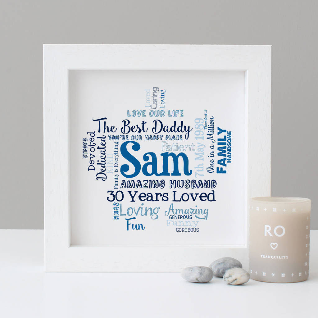 personalised 30th birthday gift for him by hope and love