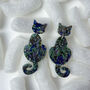 Abalone Cat Dangle Earrings, thumbnail 7 of 11