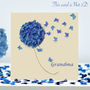 Grandma Butterfly Birthday Blue Hydrangea Card, thumbnail 1 of 12