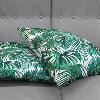 Tropical Eucalyptus Green Leaves Cushion Cover, 4 of 7