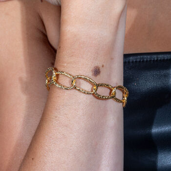 Linked Trendy Chunky Hula Bracelet In 18ct Gold Vermeil, 2 of 5