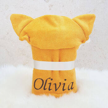 Personalised Freddie Fox Cub Baby Towel, 4 of 6