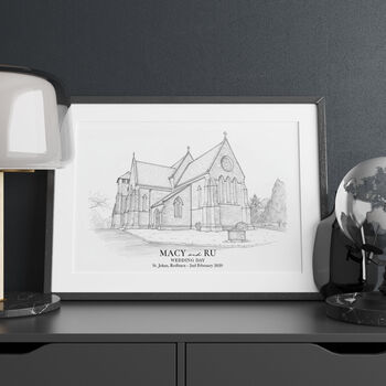 Personalised Fine Line Pencil Sketch Venue Portrait, 4 of 9