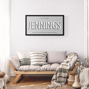 Personalised Family Sign Big Print With Optional Names, 10 of 12