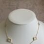 18 K Gold Plated Four Leaf Clover Necklace Gold White, thumbnail 7 of 8