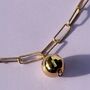 Miley Gold Plated Ball Bead Textured Chain Necklace, thumbnail 3 of 4