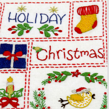 Christmas Advent Calendar Hand Embroidery Kit, 9 of 12