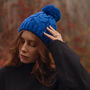 Royal Blue Chunky Knitted Scarf, thumbnail 3 of 4